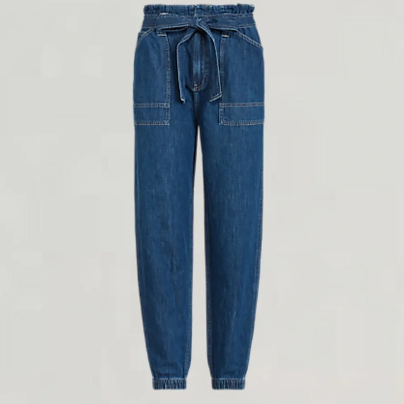 Polo Ralph Lauren Paperbag Utility High Rise Jogger Denim Jeans Size 28 - Picture 7 of 11